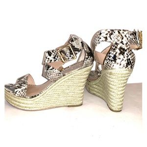 Steve Madden Wedge Sandal - black/white - 9.5M